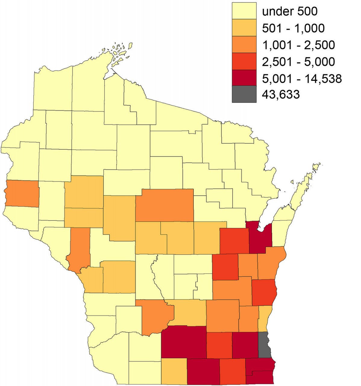 Latino population growth by county 2000 to 2010