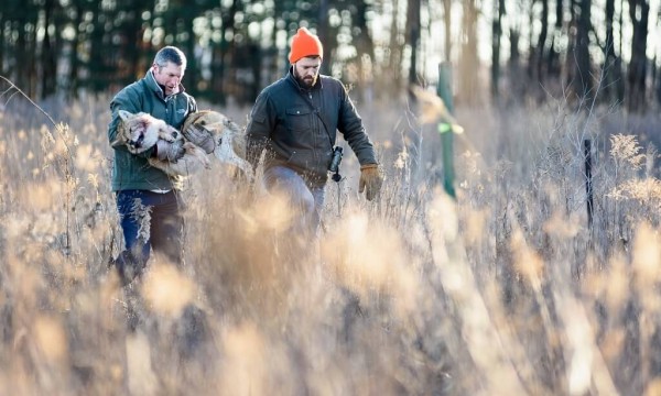 Drake and Mueller with coyote