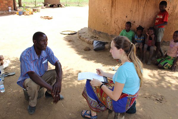 Surveying Mighty about agriculture in Kazoka Village 2 hours from Lusaka